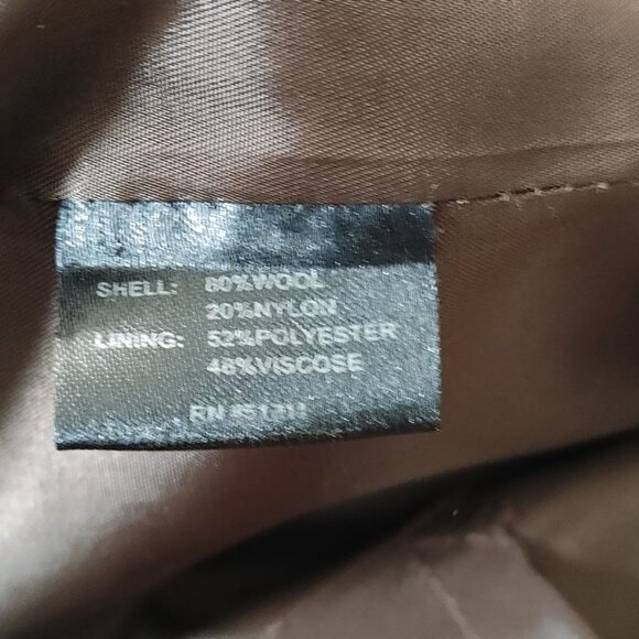 Lauren Ralph Lauren Brown Wool Blend Overcoat With Button Front Lined Interior - Picture 6 of 16